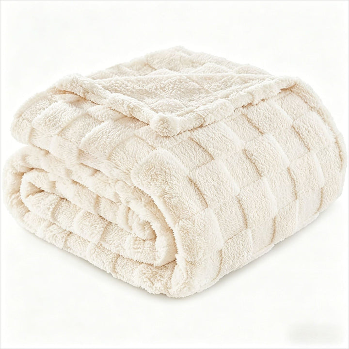 Textured Plush Home Throw Blanket