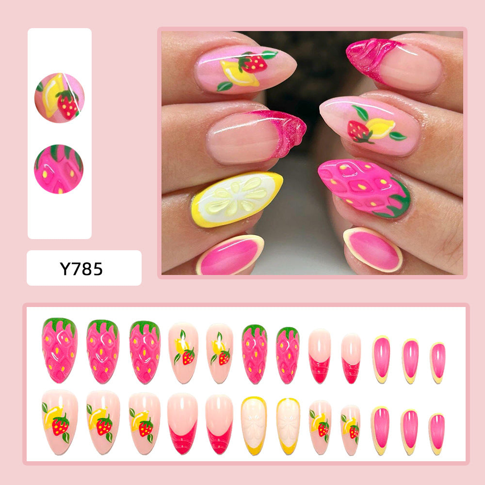 Elegant Artificial Nails with Botanical Designs Kalsten