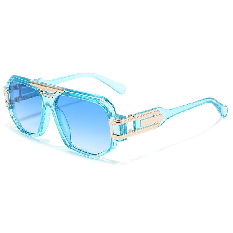 Statement Square Frame Sunglasses with Decorative Gold Accents Kalsten