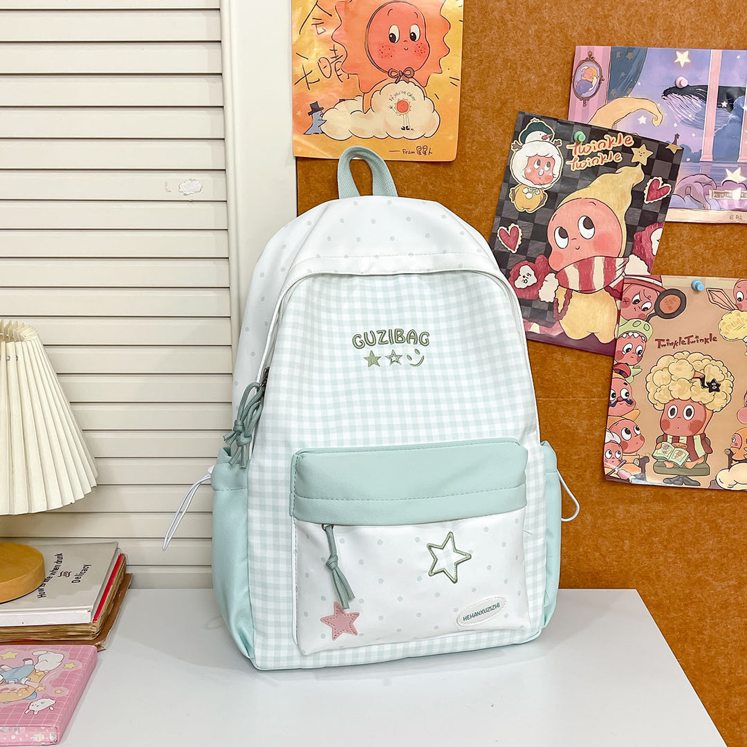 Charming Checked Pattern Backpack Kalsten