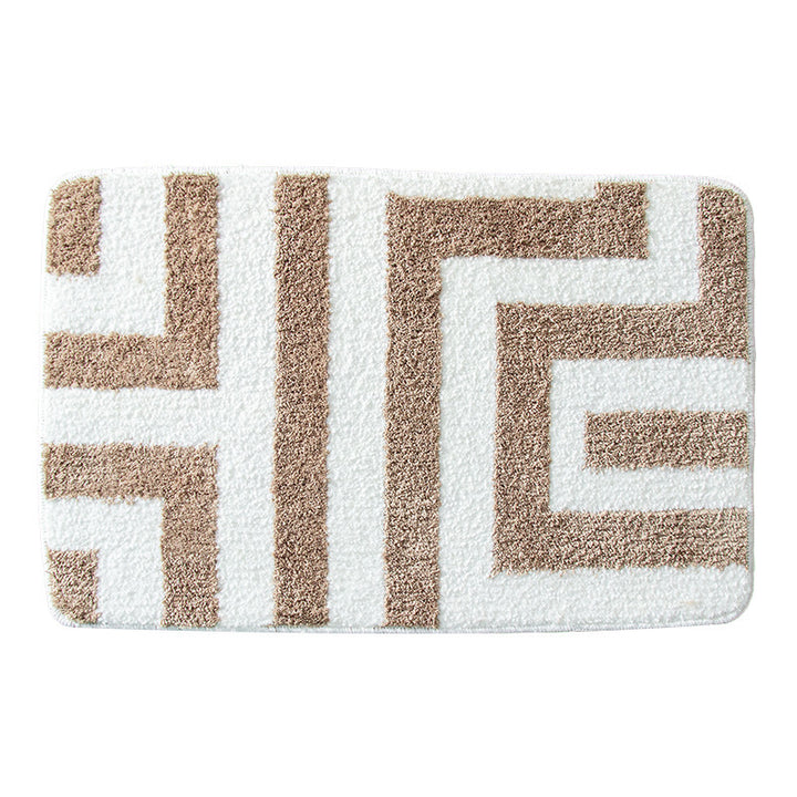 Plush Geometric Pattern Bath Mat Kalsten