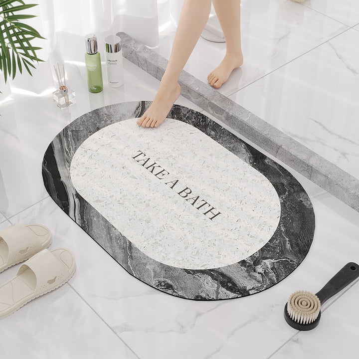 Elegant Marble Design Bathroom Mat Kalsten