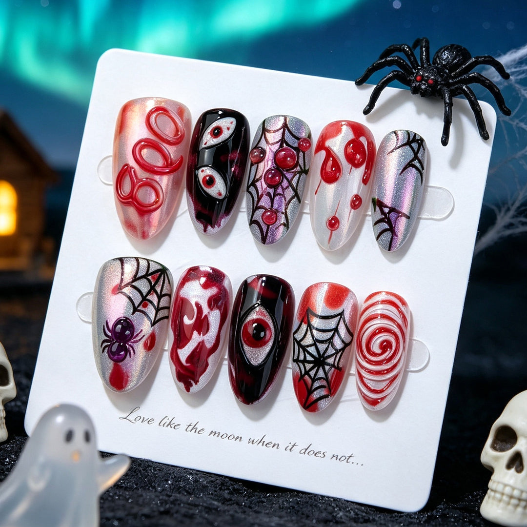 Halloween-Themed Artisanal Press-On Nail Set