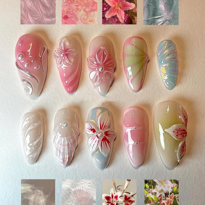 Artificial Flowers Nail Set Kalsten