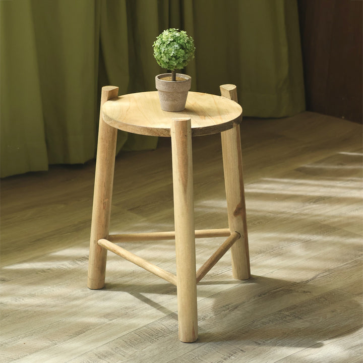Rustic Wooden Stool Kalsten