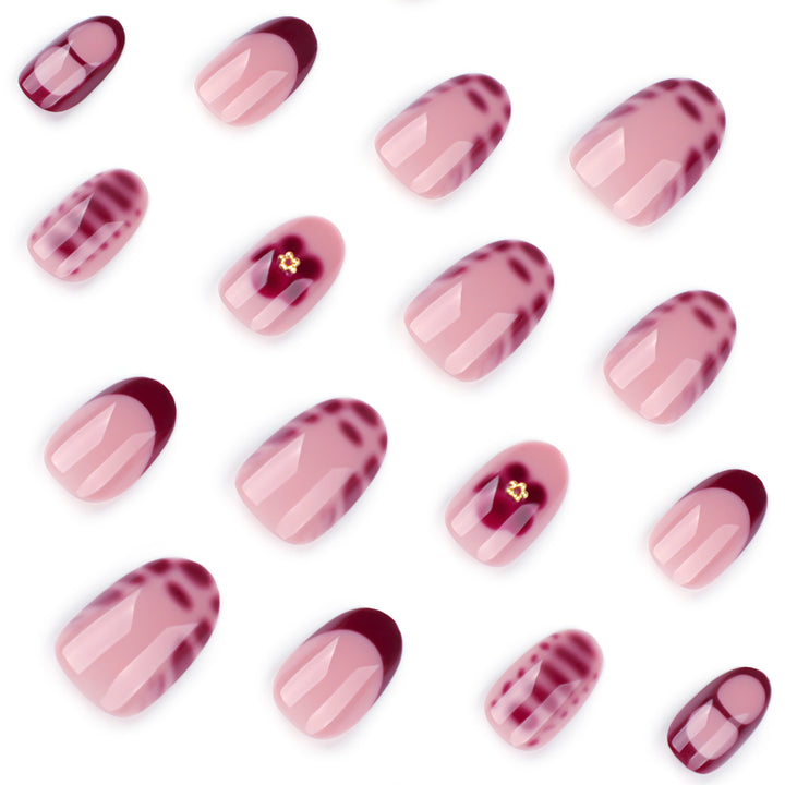 Elegant artificial nail design with floral pattern Kalsten