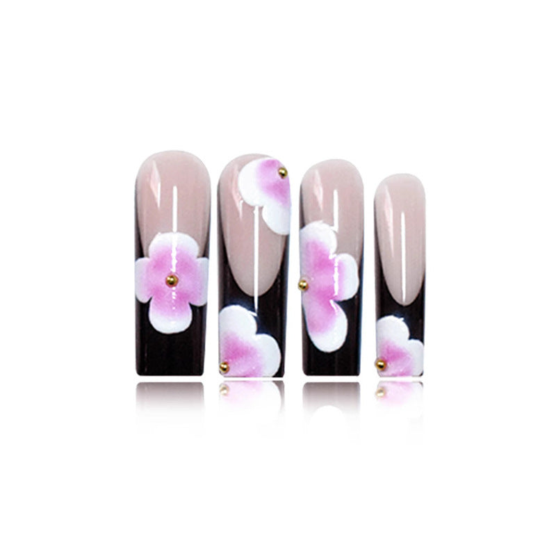 Floral-Embellished Long Press-On Nails Kalsten