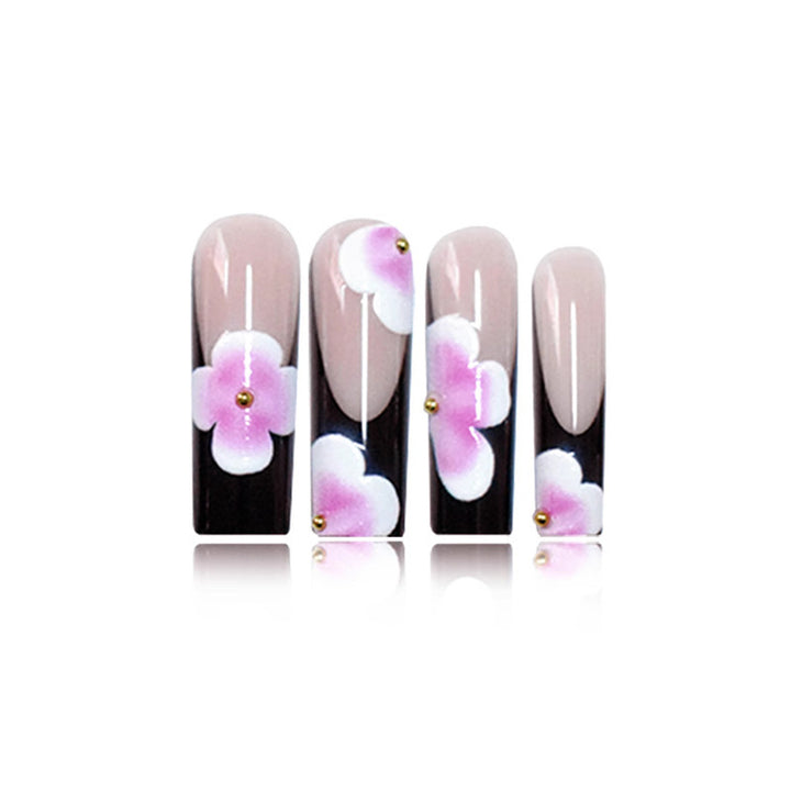 Floral-Embellished Long Press-On Nails Kalsten
