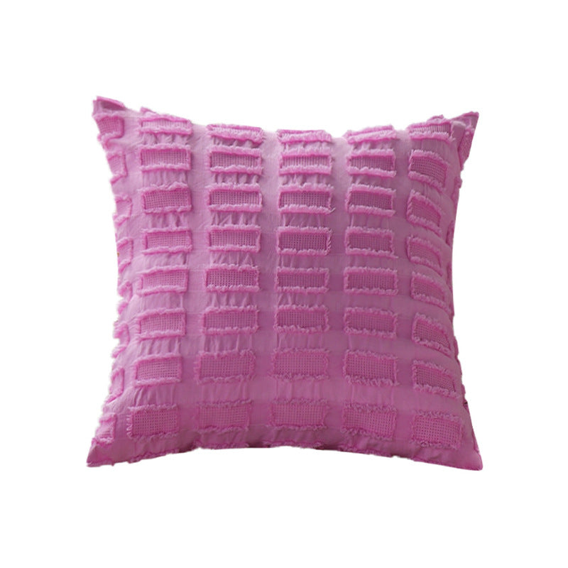 Square knitted decorative cushion cover with fine ribbed pattern Kalsten