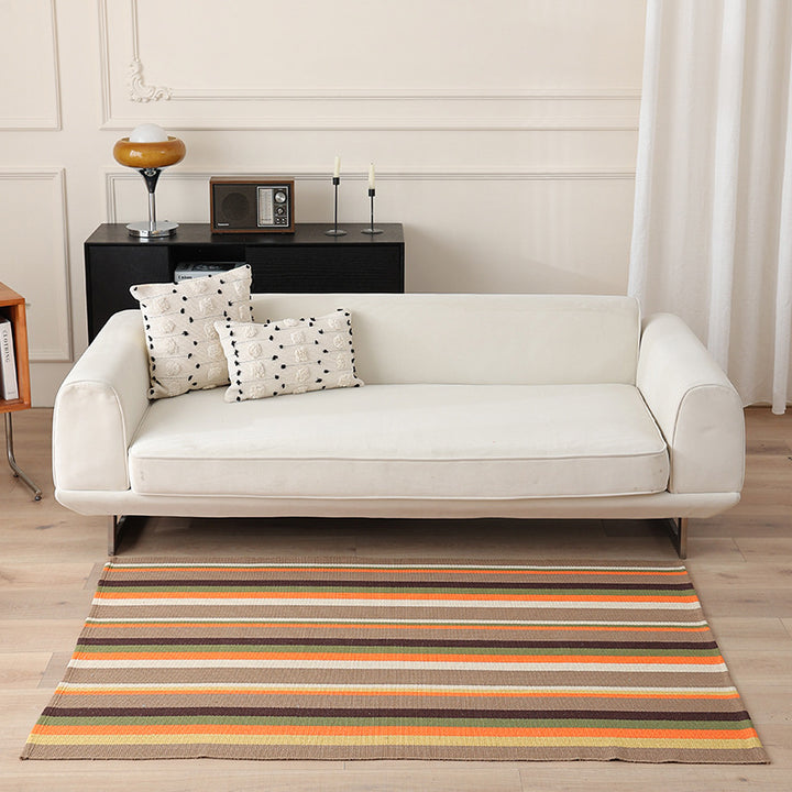 Flat-woven living and dining room rug