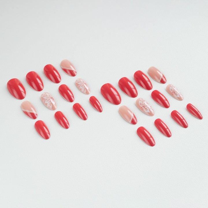 Floral Design Acrylic Nail Art