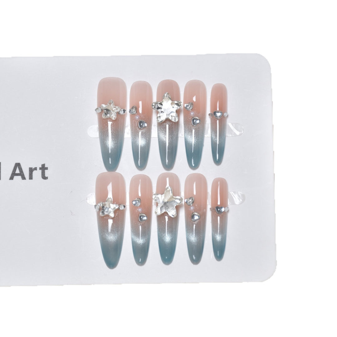 Decorative Crystal-Embellished Press-On Nail Extensions Kalsten