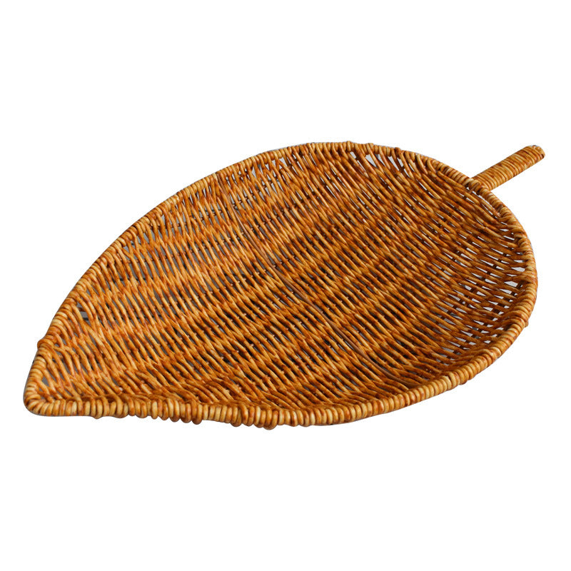 Leaf-Shaped Woven Serving Platter Kalsten