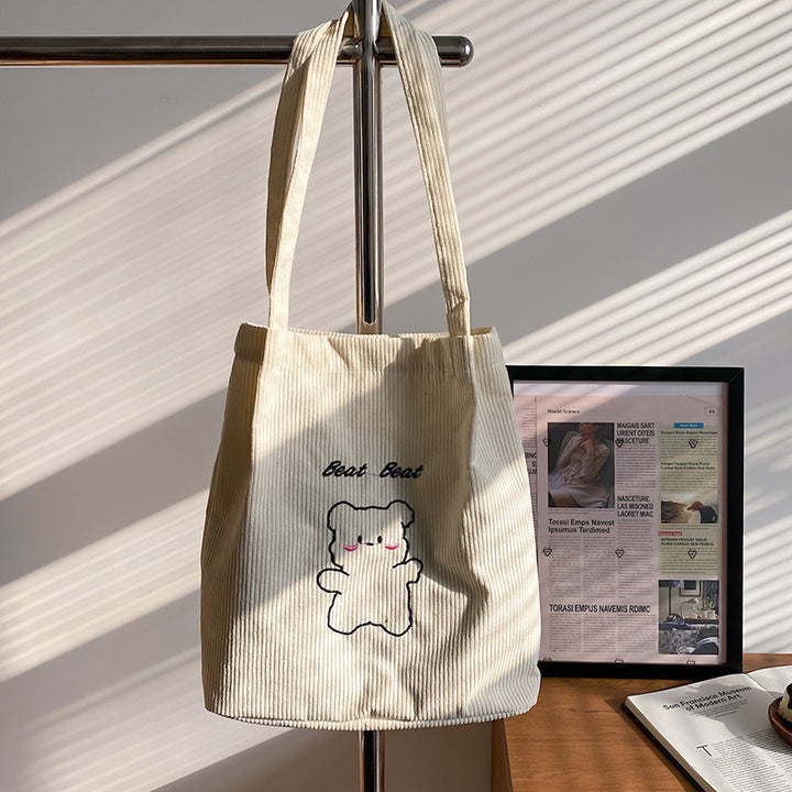 Cute Cartoon Bear Canvas Tote