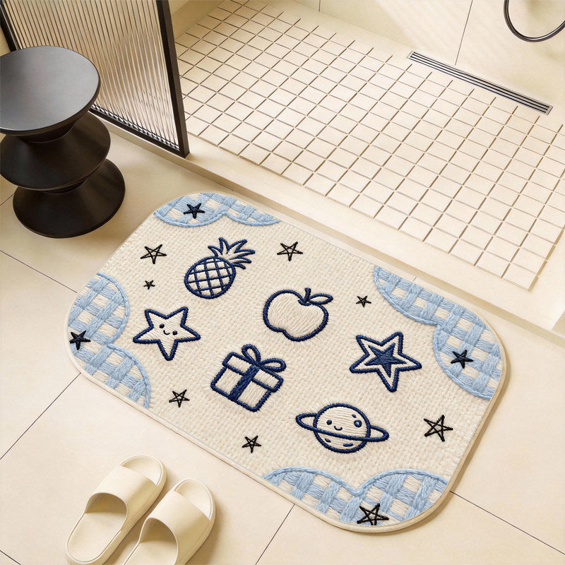 Whimsical Cat-Themed Bath Mat Kalsten