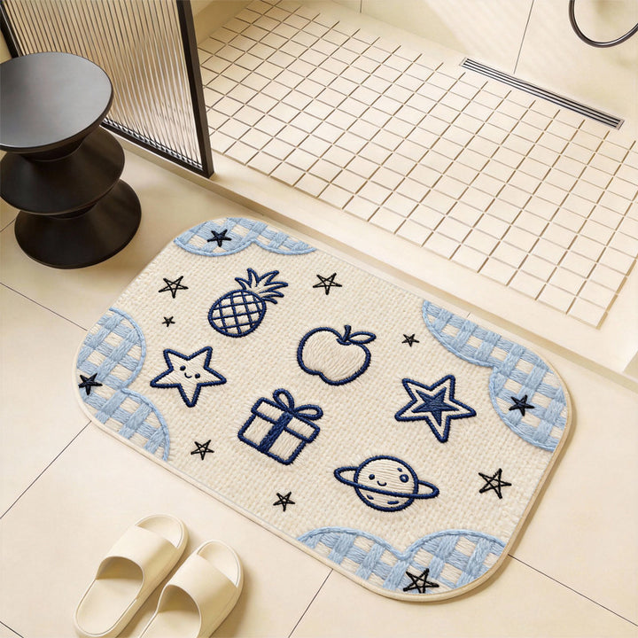 Whimsical Cat-Themed Bath Mat Kalsten