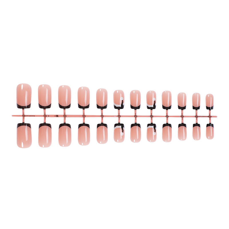 Glossy French Tip Press-On Nail Set Kalsten