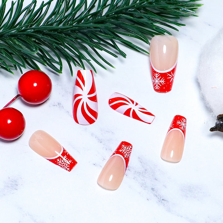 Festive Candy Cane Nail Art Set Kalsten