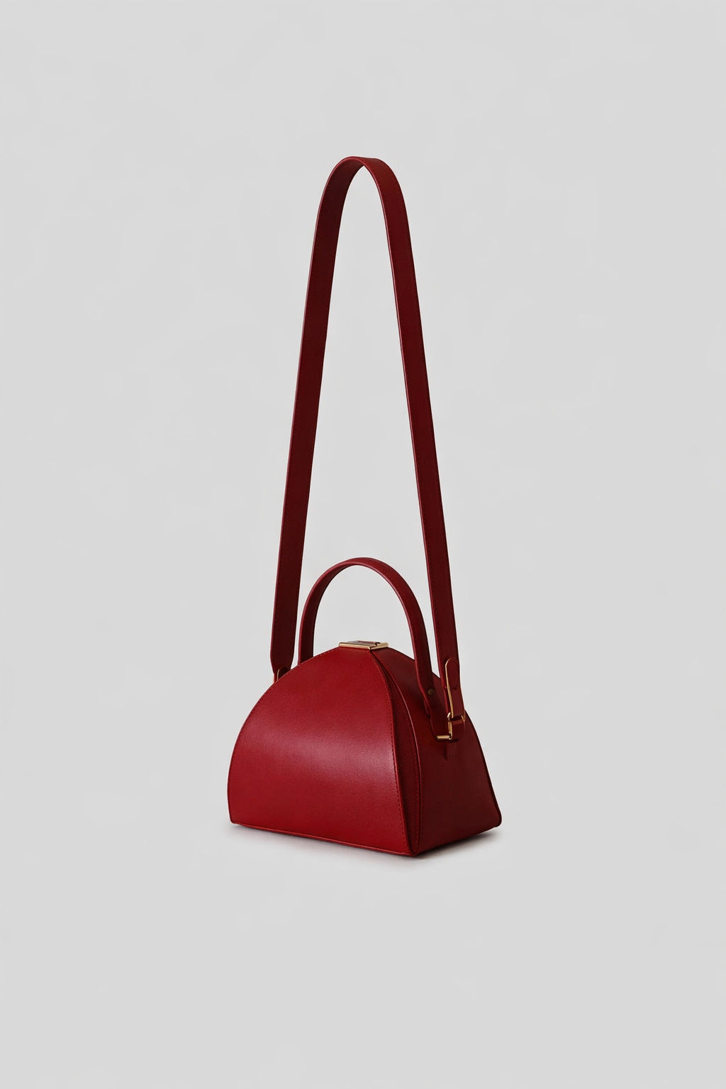 Structured Leather Satchel Bag