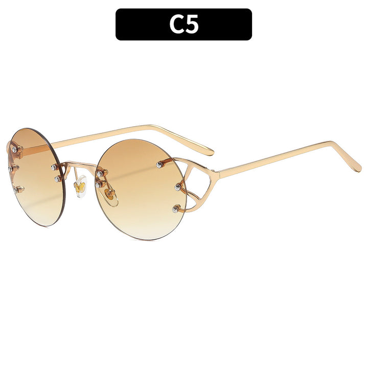 Geometric Round Frame Sunglasses