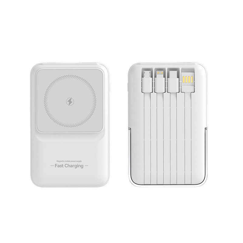 Portable power bank with magnetic charging technology and integrated cable management Kalsten