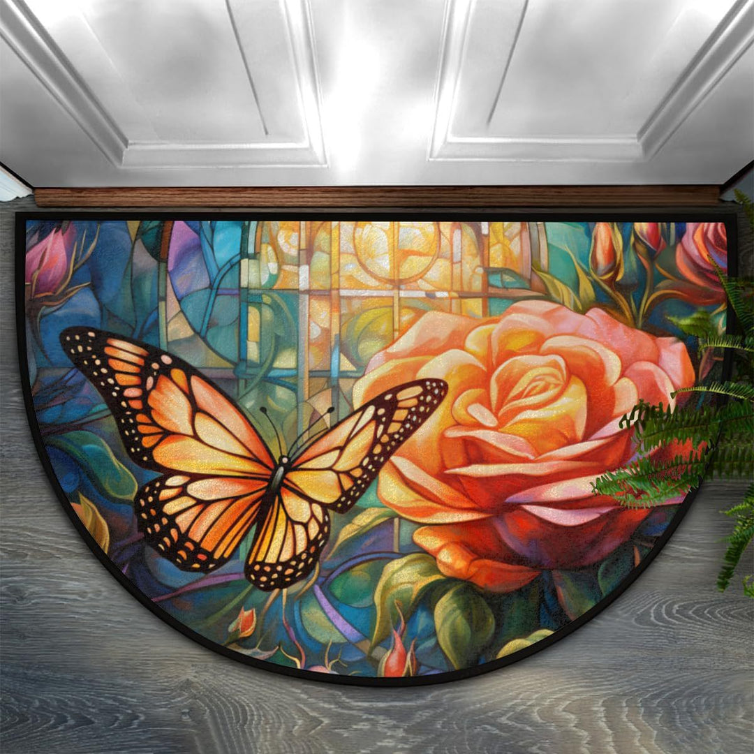 Floral Themed Welcome Mat Kalsten