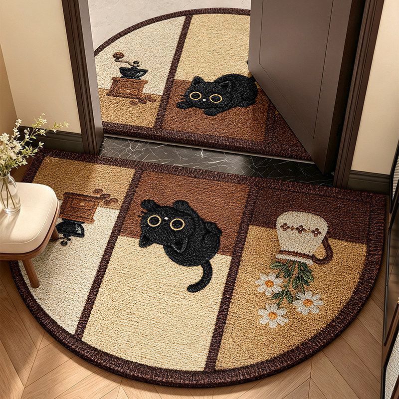 Cat-Themed Round Area Rug