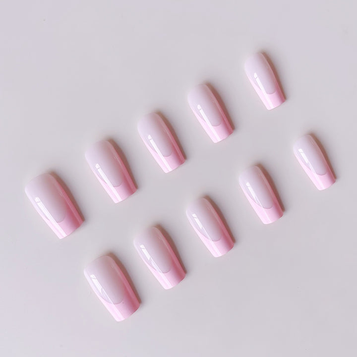 Acrylic Nail Set with Elegant French Design and Gloss Finish Kalsten