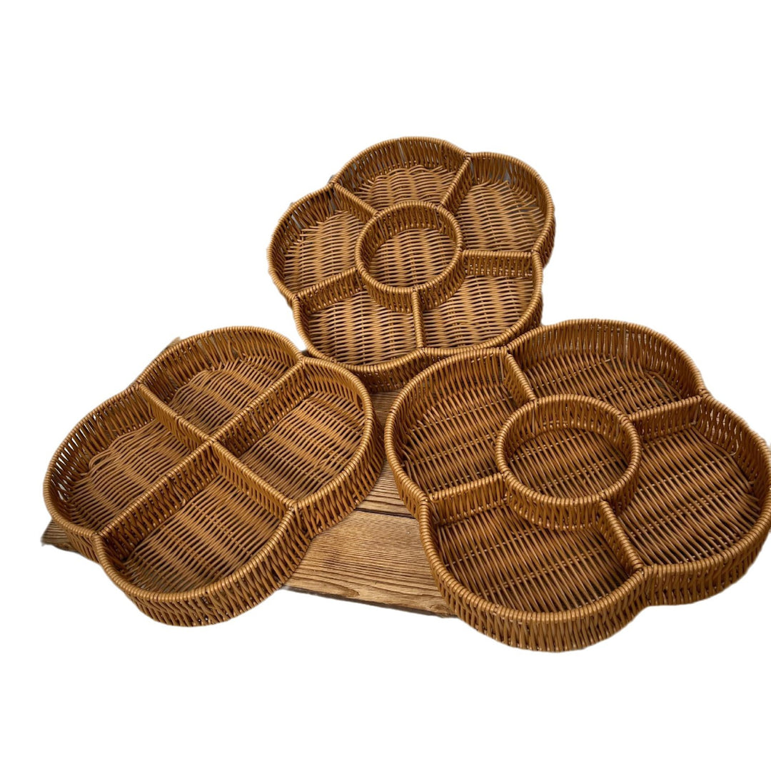 Ladies beef braided serving basket with three compartments Kalsten