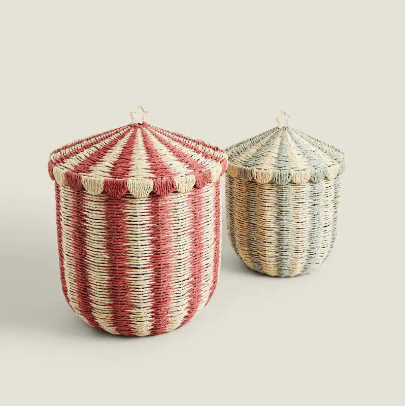 Handmade storage basket in playful design Kalsten