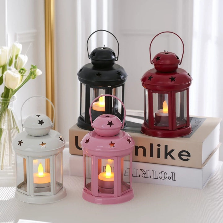 Mini Vintage Metal Star-Cut Tea Light Lantern Kalsten