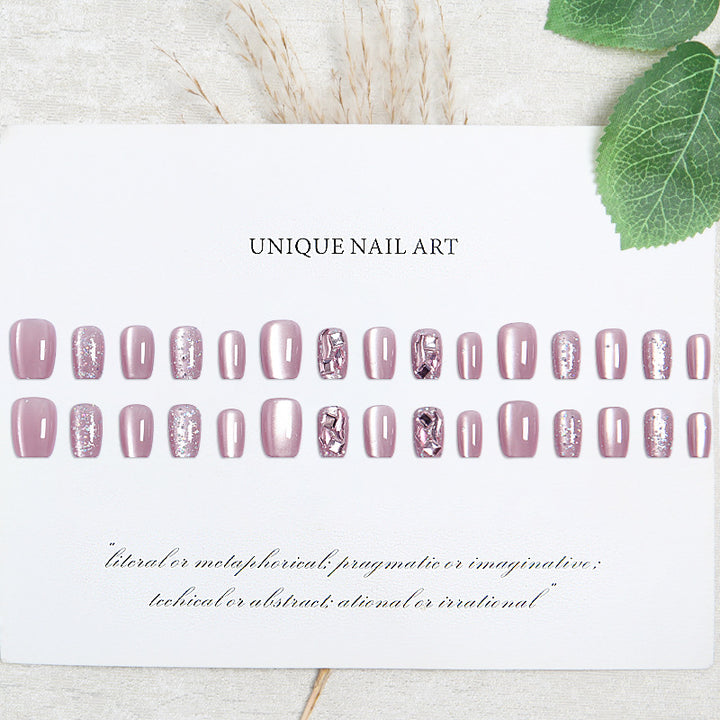 Artificial nail set with glitter and metallic effects Kalsten