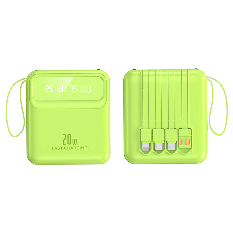 Portable power bank with integrated charging cables and digital capacity display Kalsten