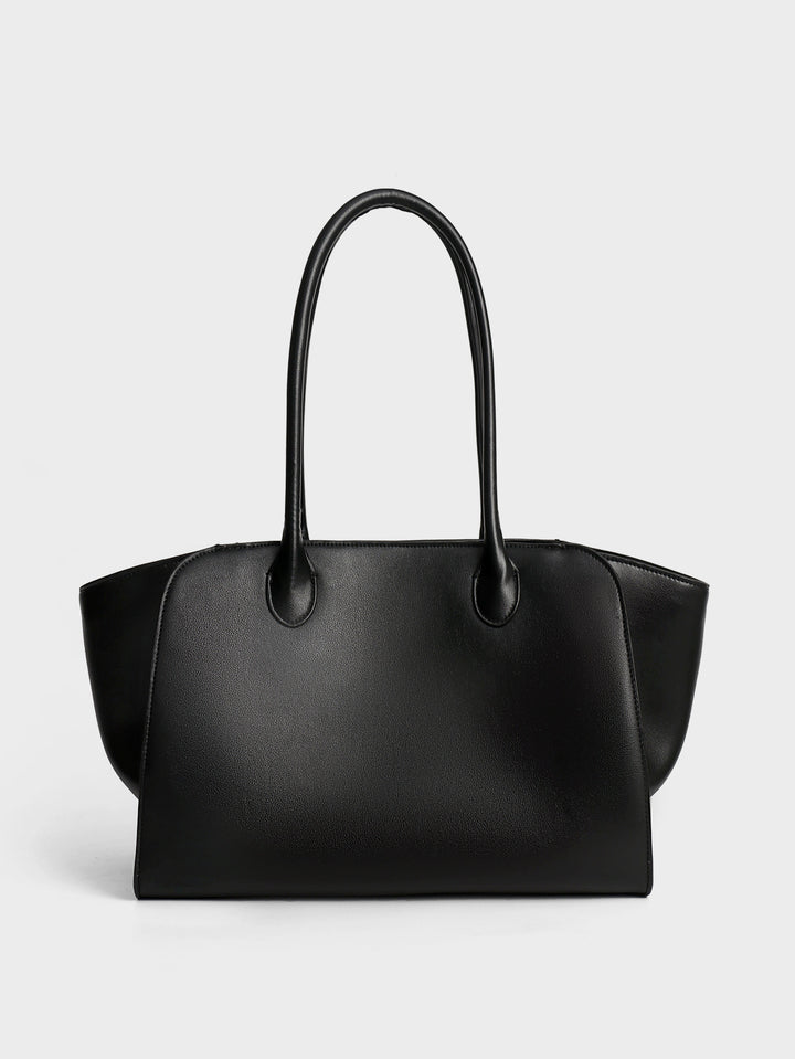Structured Leather Top-Handle Tote with Long Shoulder Straps