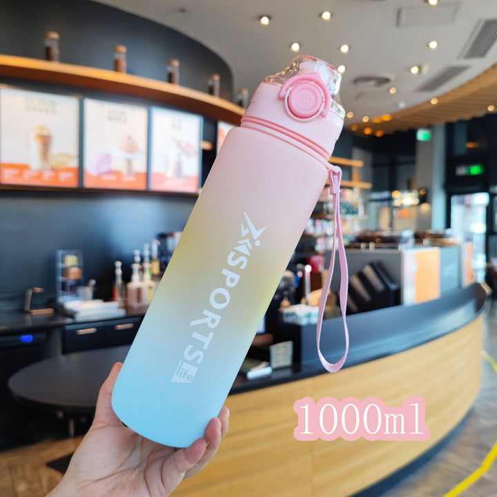 Women's Motivational Water Bottle with Unique Time Marking and Secure Closure Kalsten