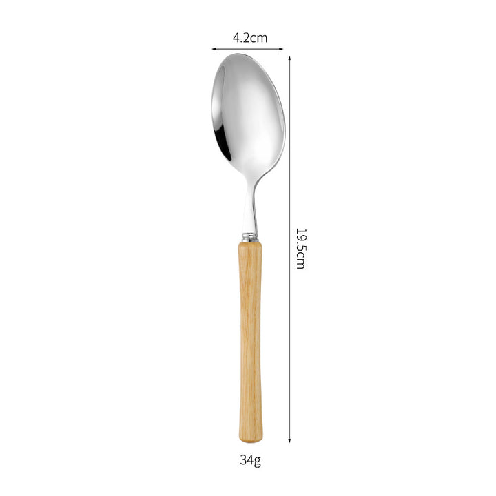 Elegant serving spoon with ergonomic wooden handle Kalsten