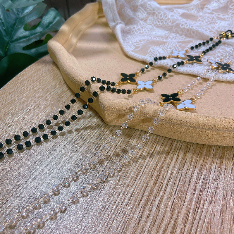 Elegant pearl necklace with flower pendants Kalsten