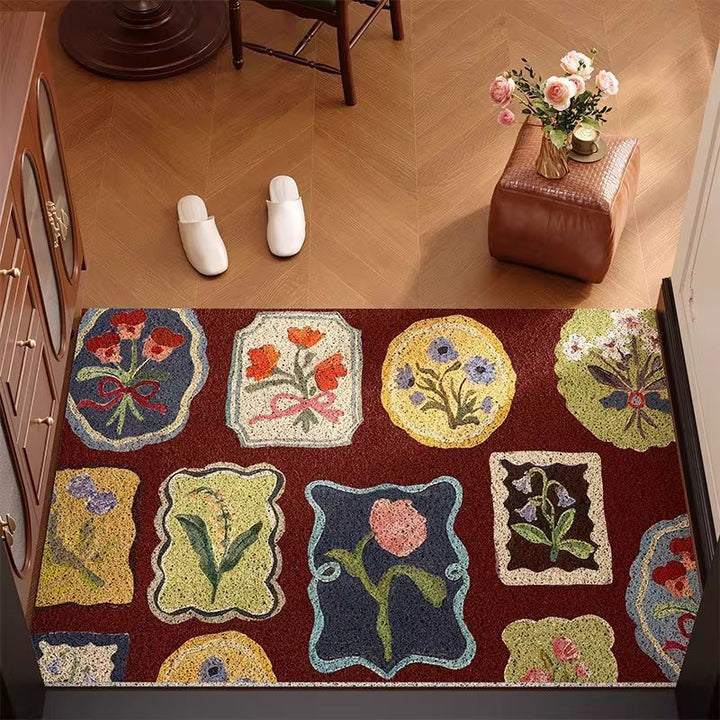 Vintage Floral Pattern Welcome Mat