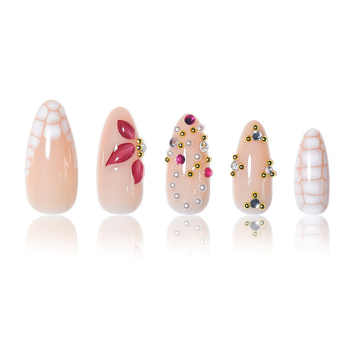 Elegant Floral Press-On Nail Art Extensions Kalsten 1787913980