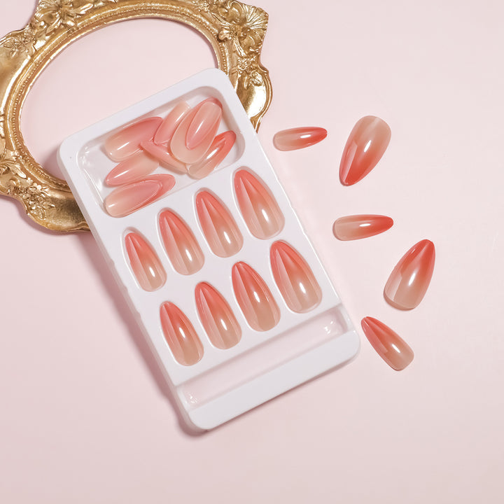 Ultra-Glossy Almond-Shaped Press-On Nail Collection Kalsten