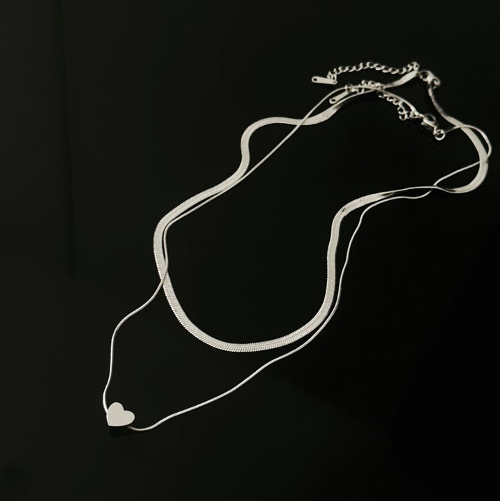 Double Layer Heart Pendant Necklace Kalsten