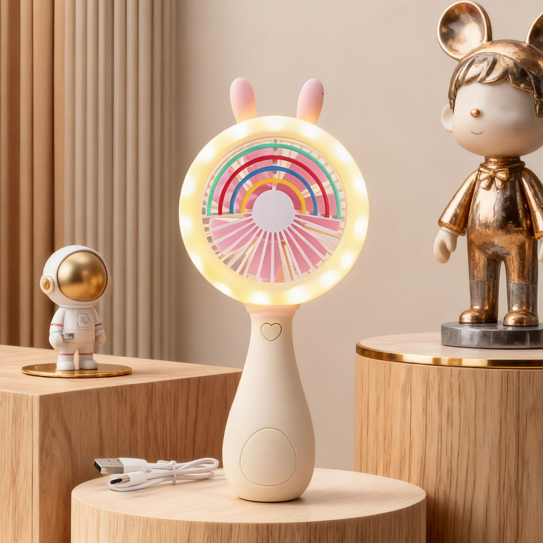 Women's Portable Hand Fan with Cute Animal Ear Design Kalsten