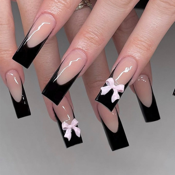 Artful Nail Extensions with Bow Design Kalsten