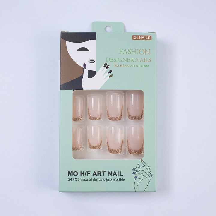 Glamorous artificial nails with glitter French tip Kalsten