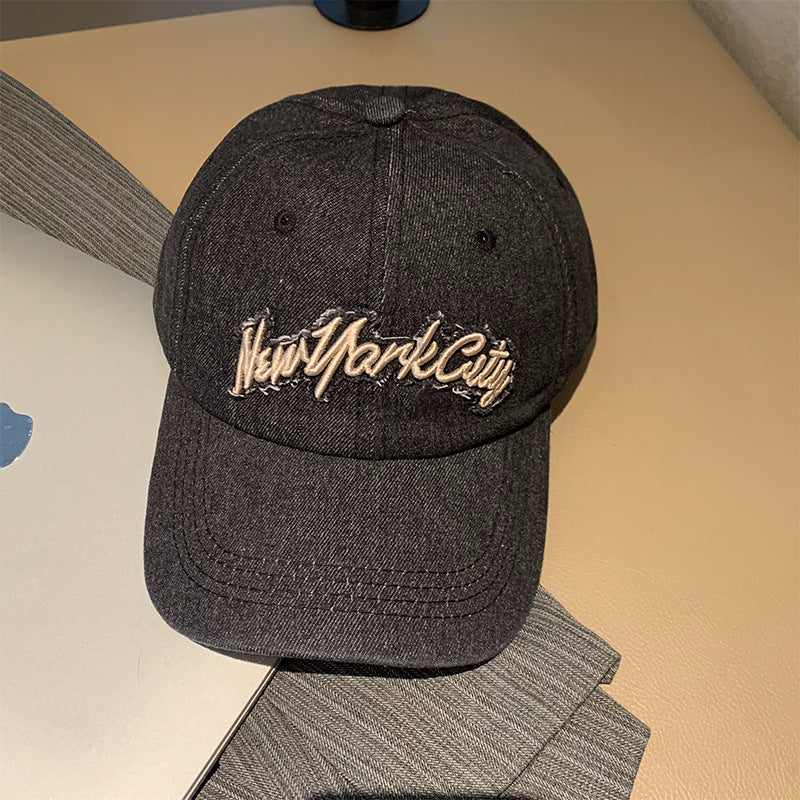 Embroidered Denim Baseball Cap