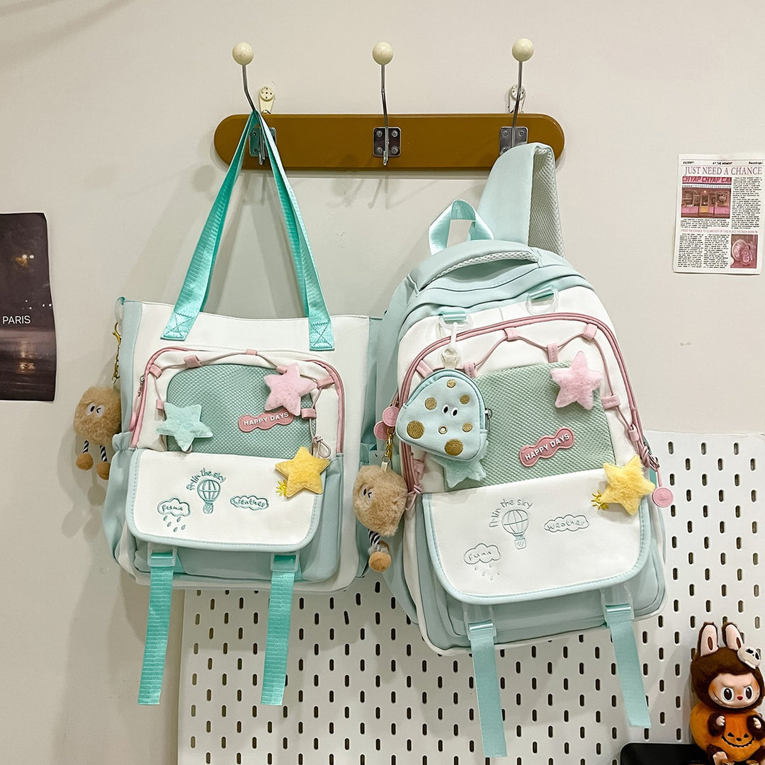 Fun-Themed Multi-Pocket Backpack