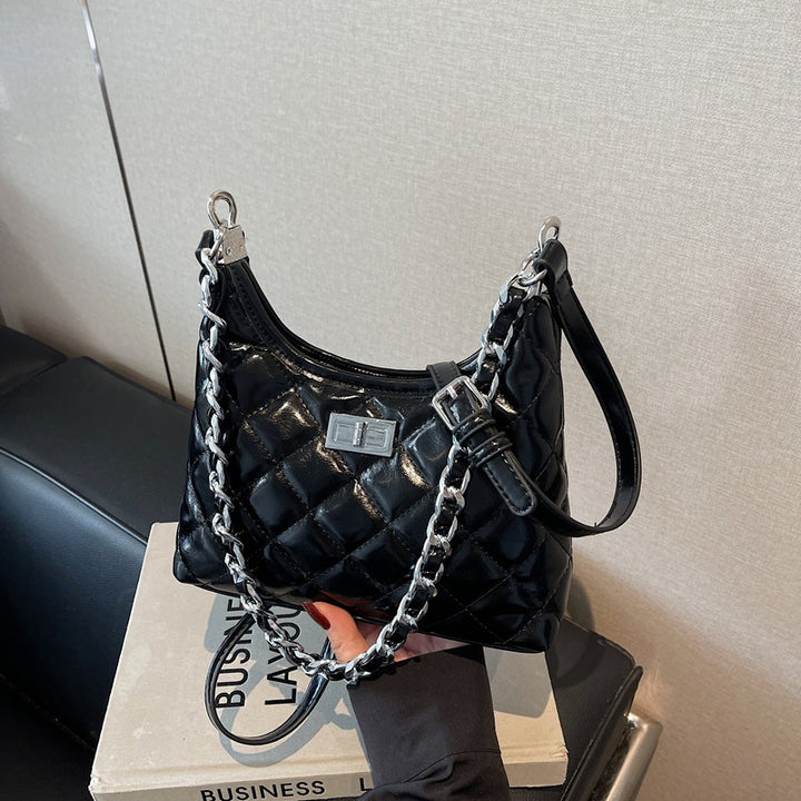 Quilted Faux Leather Chain Handbag Kalsten