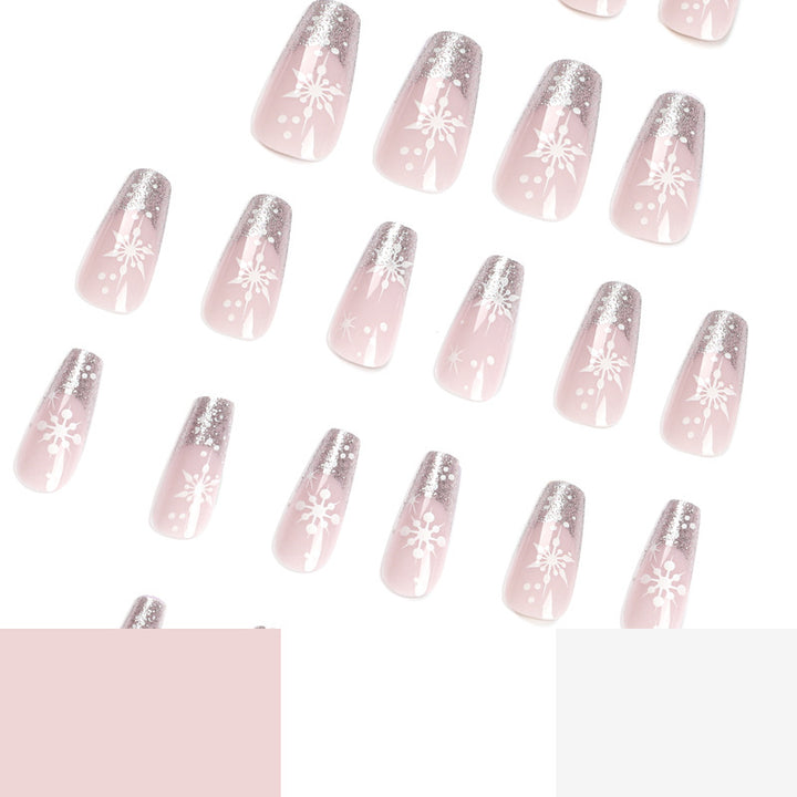 Glittering artificial acrylic nails with Christmas motifs Kalsten