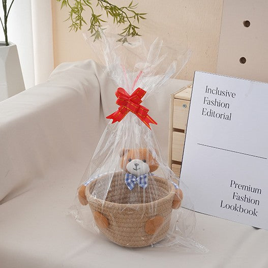 Cozy storage basket with bear motif Kalsten