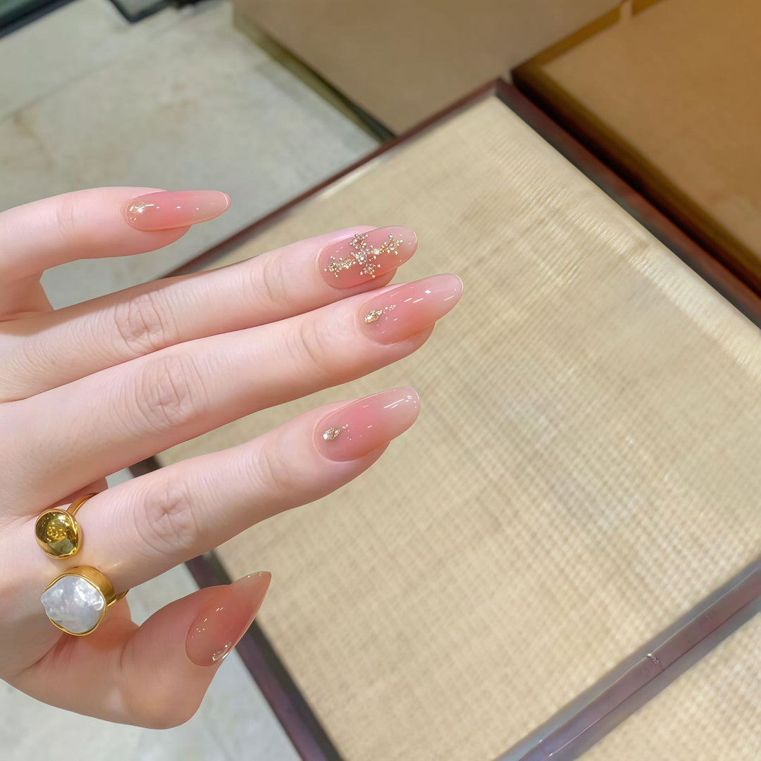Acrylic nails with glamorous glitter pattern Kalsten